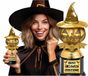 Fiestas Guirca Beste verkleed kostuum award - pompoen - goud - 22 cm - Halloween feest trofee - fun prijzen