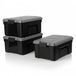 IRIS Store It All Boîte de rangement - 40L - Noir/Gris - Set de 3