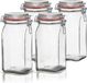 BigDean set van 4 voorraadpotten, 1,5 liter - Inmaakpotten met schroefdeksel - Gemaakt in Allemand - Draaibare potten voor luchtdichte opslag