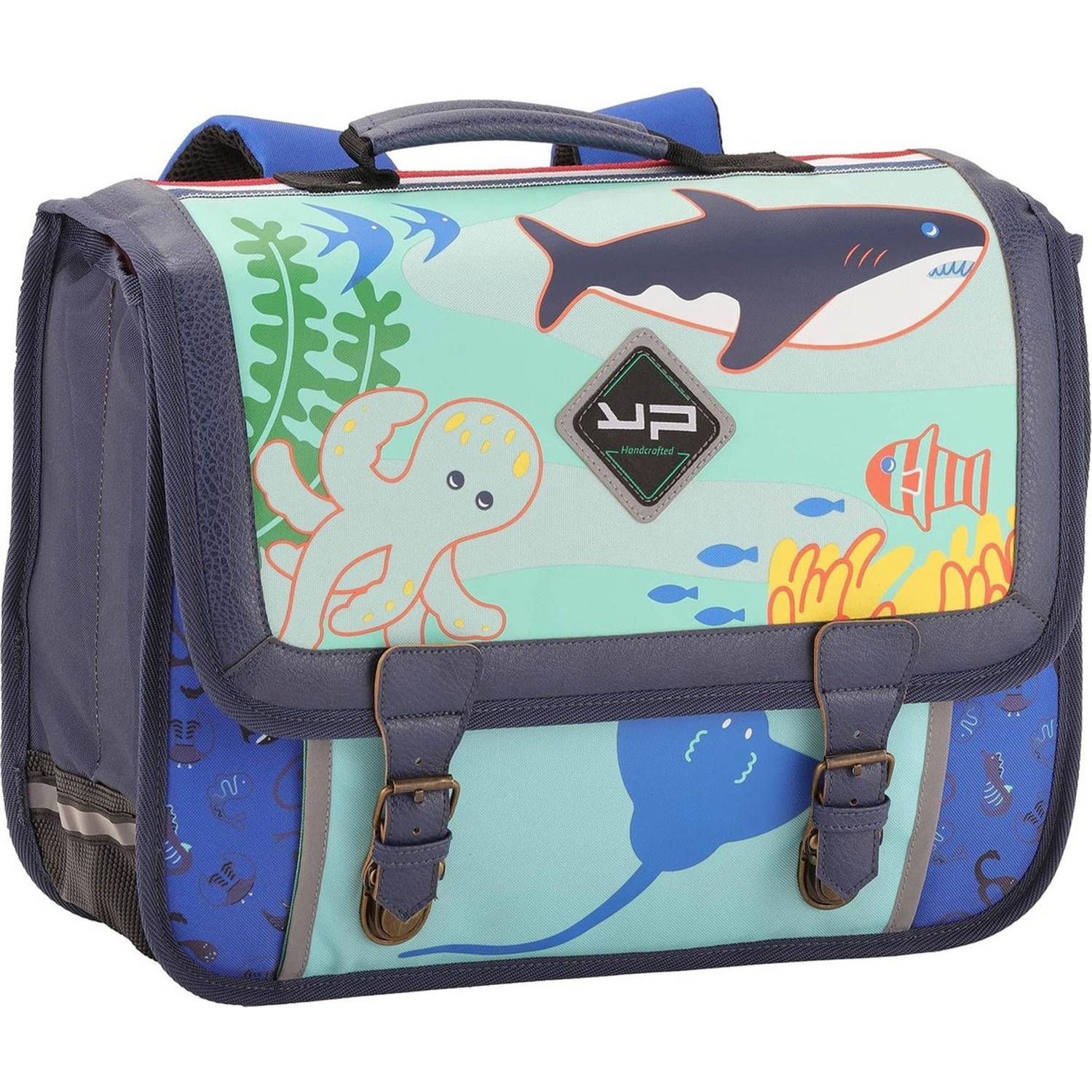 Simbashop Schooltas Oceaan - 32 x 38 x 14 cm - Polyester - Blauw