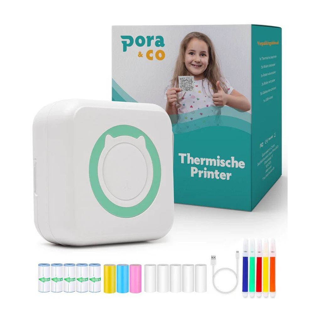 Pora&co Pora&Co Mini Fotoprinter voor smartphone, groen
