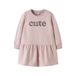NAME IT MINI midi sweatjurk met ruches en tekst - lichtroze