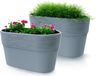 Prosperplast Windsor Plantenpot/bloempot - 2x - lichtgrijs - L28 x B15 x H15 cm - Ovaal