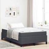 vidaXL Bedframe met matras Donkergrijs 120 x 190 cm Stof