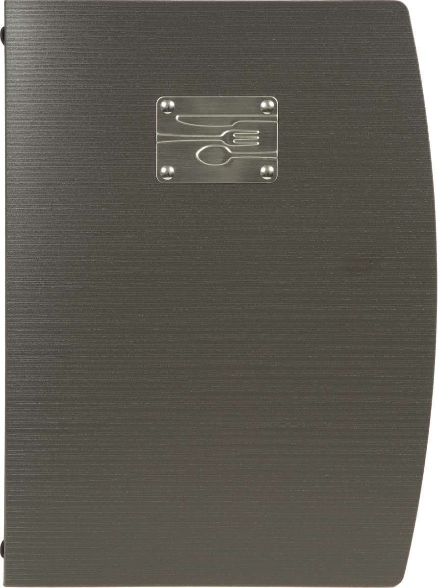 Securit Menukaart Rio ft A4 Zwart Inox Plaatje Bestek - 8717624240409