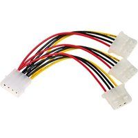 AKYGA AK-CA-40 Molex stekker naar 3x Molex bus adapter stroomkabel 15 cm
