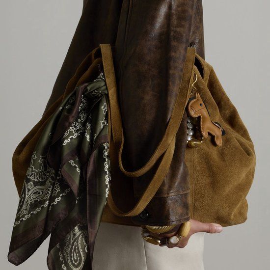 Manfield Cognac suède shopper