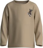 NAME IT - NMMVUX LS TOP - Jongens - Lange mouwen shirts - Maat 92 - Katoen/Elastaan - Beige