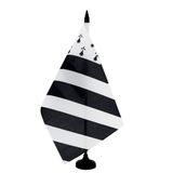 AZ FLAG Tafelvlag Bretagne Big Gwenn 21x14 cm Polyester 100D Plastic Voet