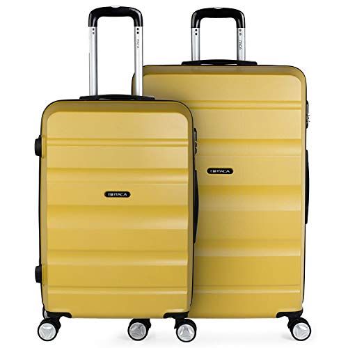 ITACA - Lichtgewicht Koffer Groot - ABS Hard Shell Reiskoffer - Mosterd