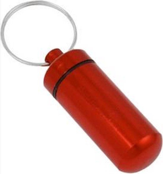 Waterdichte Sleutelhanger Medicatie Pillenkoker - Rood - Unisex - Heble®