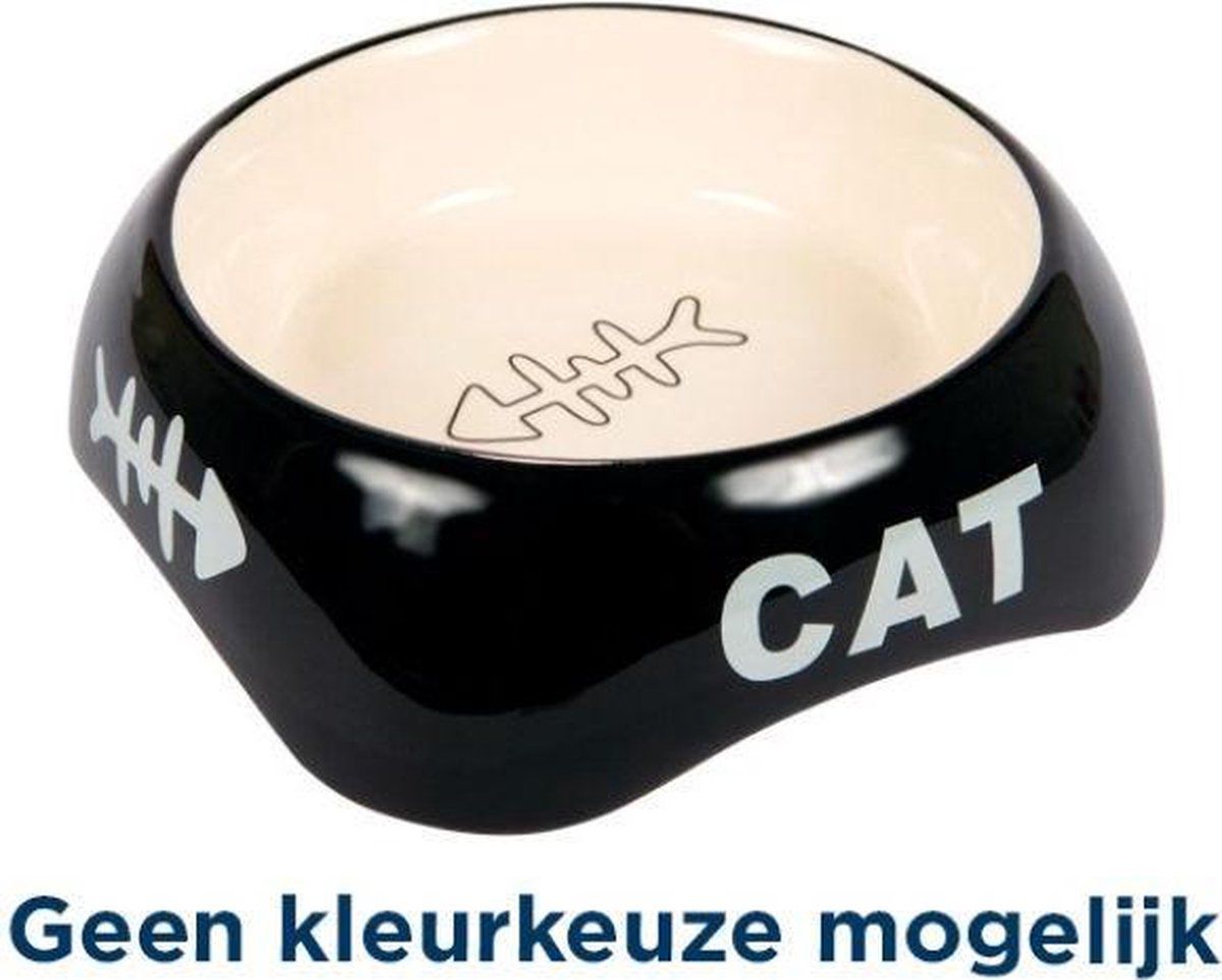 TRIXIE voerbak / waterbak cat visgraat keramiek assorti 13 cm 200 ml 4 st