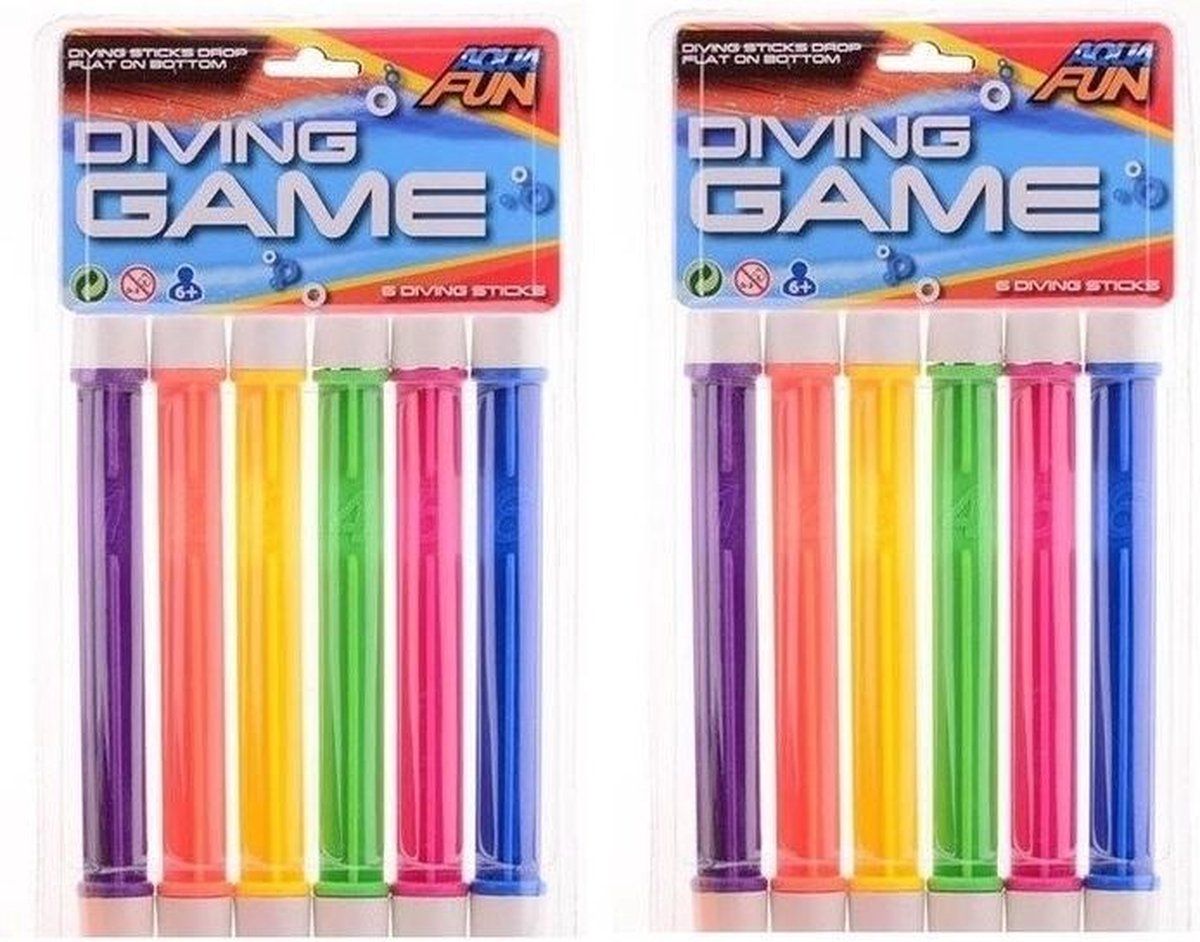 Beco 12x Gekleurde Duikstaafjes 20 cm - Opduik Speelgoed - Duikspeeltjes Zwembad Speelgoed