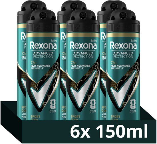 Rexona Men Advanced Protection Sport Cool Anti-Transpirant Spray - 6 x 150 ml
