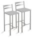 2 tabourets de bar, cuir synthétique, gris, hauteur d'assise 60 cm