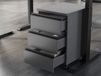 BEDALMO Caisson de bureau 3 tiroirs graphite
