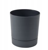 Mica Decorations AURA Antraciet Pot met Schotel Ø 22,5cm H 23,6cm