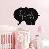 Ambiance Sticker Leisteen schoolbord – muurstickers zelfklevend afwasbaar – silhouet olifant – H 75 x B 110 cm