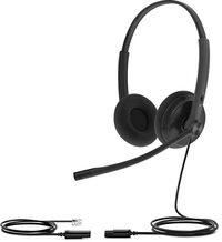Yealink YHS34 Lite Dual Biaural-hoofdtelefoon met RJ-aansluitkabel, compatibel met alle telefoons, zwart