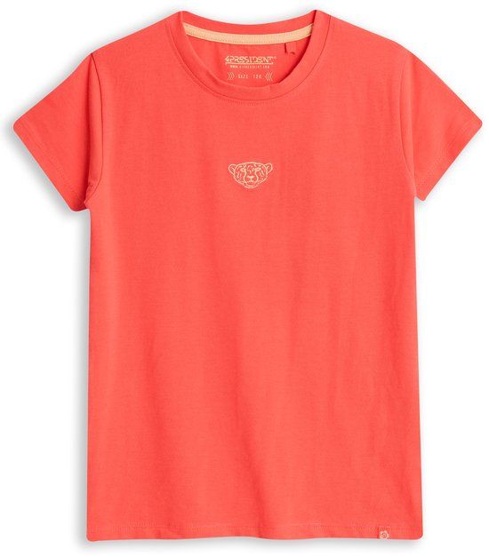 4PRESIDENT T-shirt meisjes - Mid red fluor - Maat 98