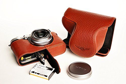 TP Handgemaakte Echt Lederen Full Camera Case Tas Cover Voor FUJIFILM X100T Bruin Bodem Opening Versie