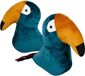 Ostaria Deurstopper toekan - 2x - groen velvet - 22 cm