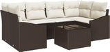 vidaXL - Bankstel - 1-zits - Bruin en Wit - Polyrattan