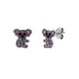 Lucardi Kinder Zilveren kinderoorknoppen koala