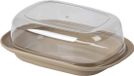 Urban Living Botervloot met deksel - beige/transparant - kunststof - 17 x 12 x 6 cm