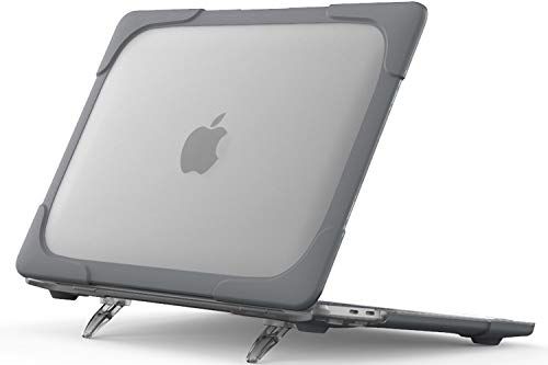 Procase Heavy Duty Case voor MacBook Pro 13 Inch 2020 Release (A2289 / A2251), Robuuste Hard Shell Bumper Cover met Standaard, voor MacBook Pro 13-inch Retina met Touch ID - Grijs