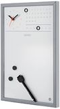 Bi-Office CG0117152 magneetbord met geïntegreerde klok en doorlopende kalender, MDF-frame, gelakt staal, 30 x 45 cm, grijs