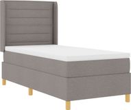 vidaXL lit boxspring avec tête de lit taupe 90 x 190 cm tissu