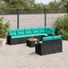 Maison Exclusive - Ensemble de jardin 9 pièces, avec coussins, en résine tressée noire