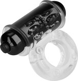 Transparante penisring met Bullet - Zwart