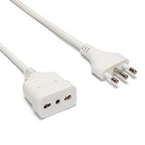 Italiaanse verlengkabel 10 m, stekker 16 A en stopcontact 10/16 A, kabel 3 g1 mm², wit