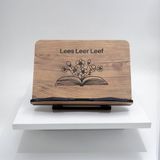 Zeo Wood Boekenstandaard Hout – Boekenhouder – Kookboekstandaard – Tablet Standaard – Verstelbaar – Lees Leer Leef – 30x20 cm