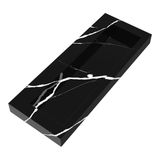 Saniclass Artificial Marble Wastafel 119.6x45.7x10.5 Rechthoek 0 kraangaten 1 wasbak Marmerlook Zwart WT-AM120-10NE