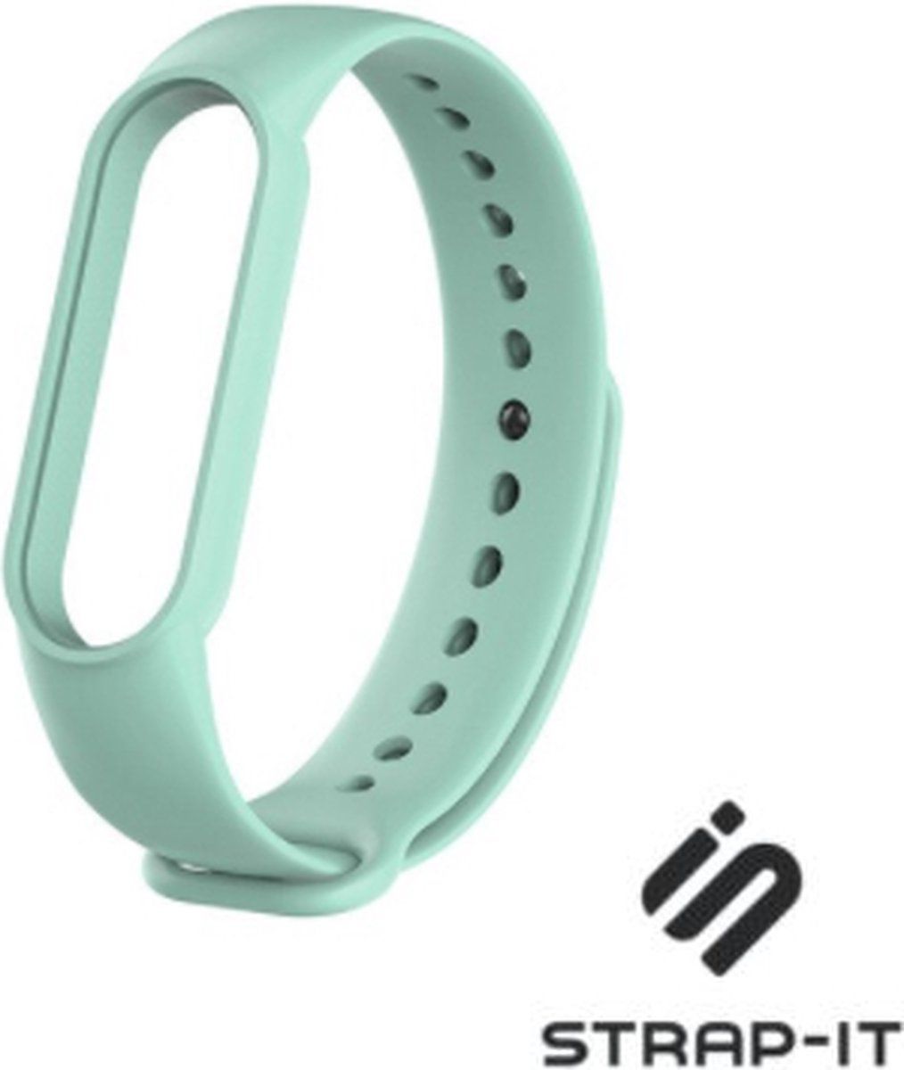 Strap-it Siliconen Smartwatch bandje - Xiaomi Mi band 3 / 4 - lichtblauw