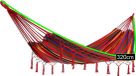 Detex Hangmat met Franjes - 320x150cm – Belastbaar tot 300kg – Rood