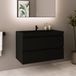Lomazoo Meuble de salle de bain - Noir mat - 80 cm
