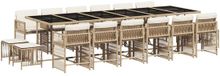 vidaXL 17-delige Tuinset met kussens, polyrattan, beige