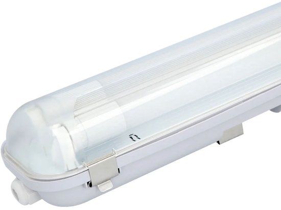 HOFTRONIC Ecoseries LED TL armatuur 150cm dubbel IP65 4000K 48W 9600lm Flikkervrij koppelbaar T8 G13 fitting Incl. 2x LED TL buis
