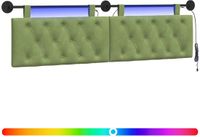 vidaXL - Hangend hoofdbord - Lichtgroen - Fluweel