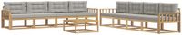vidaXL - Bank loungeset - 8 zitplekken - Wit en lichtgrijs - Polyester