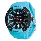 SEAC Sporty Lifestyle polshorloge, waterdicht, 100 m, duurzame rubberen armband, uniseks, voor volwassenen