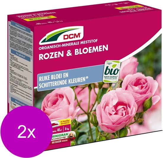 DCM Meststof Rozen & Bloemen - Siertuinmeststoffen - 2 x 3 kg