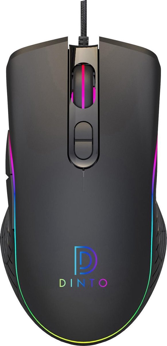 DINTO® Gaming Muis S103 - Optische Gaming Muis - 6400 DPI - RGB - Game Muis - Muis