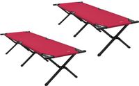 vidaXL Opvouwbaar Campingbed Rood Oxford stof