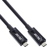 InLine® USB 3.2 Gen.2 AOC-kabel, USB-C male / male, zwart, 5m