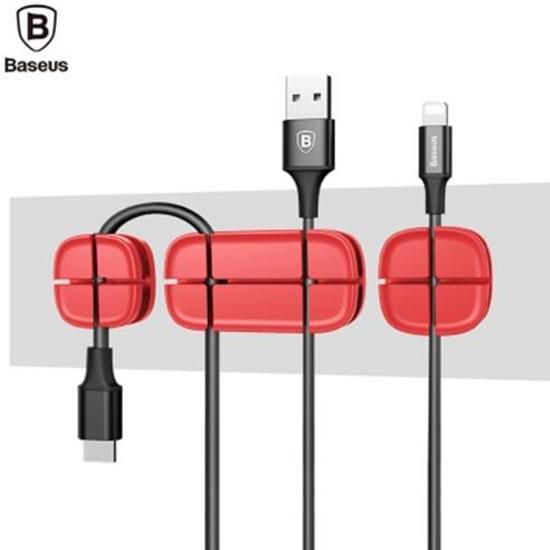 BASEUS Cross Peas Cable Clip USB Kabelhouder Organizer - Rood